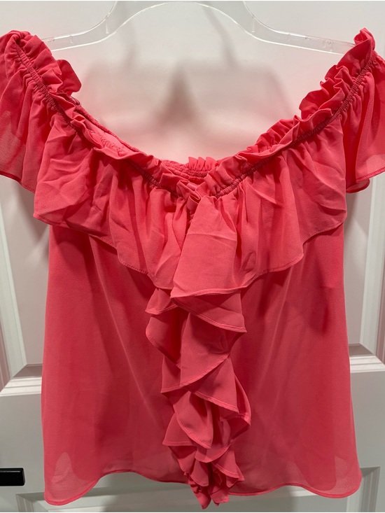 Tops - Do+Be Collection Coral On or Off-Shoulder Ruffle Blouse | Size Medium | NWT